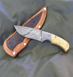 hunting knife damascus 12